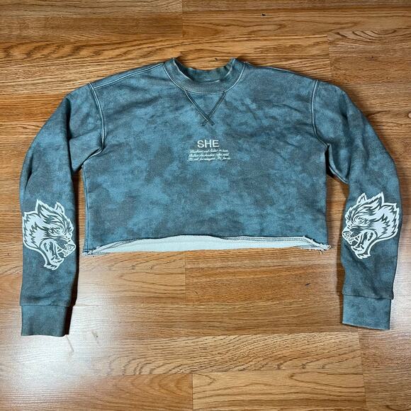 Darc Sport She Green Pullover Cropped Crewneck Women’s Sz S Preowned - Picture 1 of 5